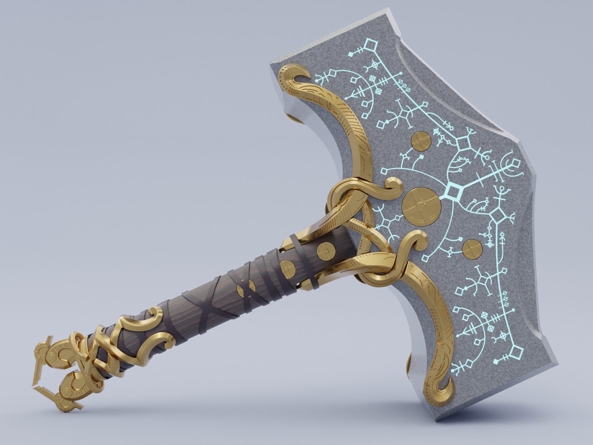 Mjolnir - God Of War Ragnarok LIFE SIZE 3D model 3D printable