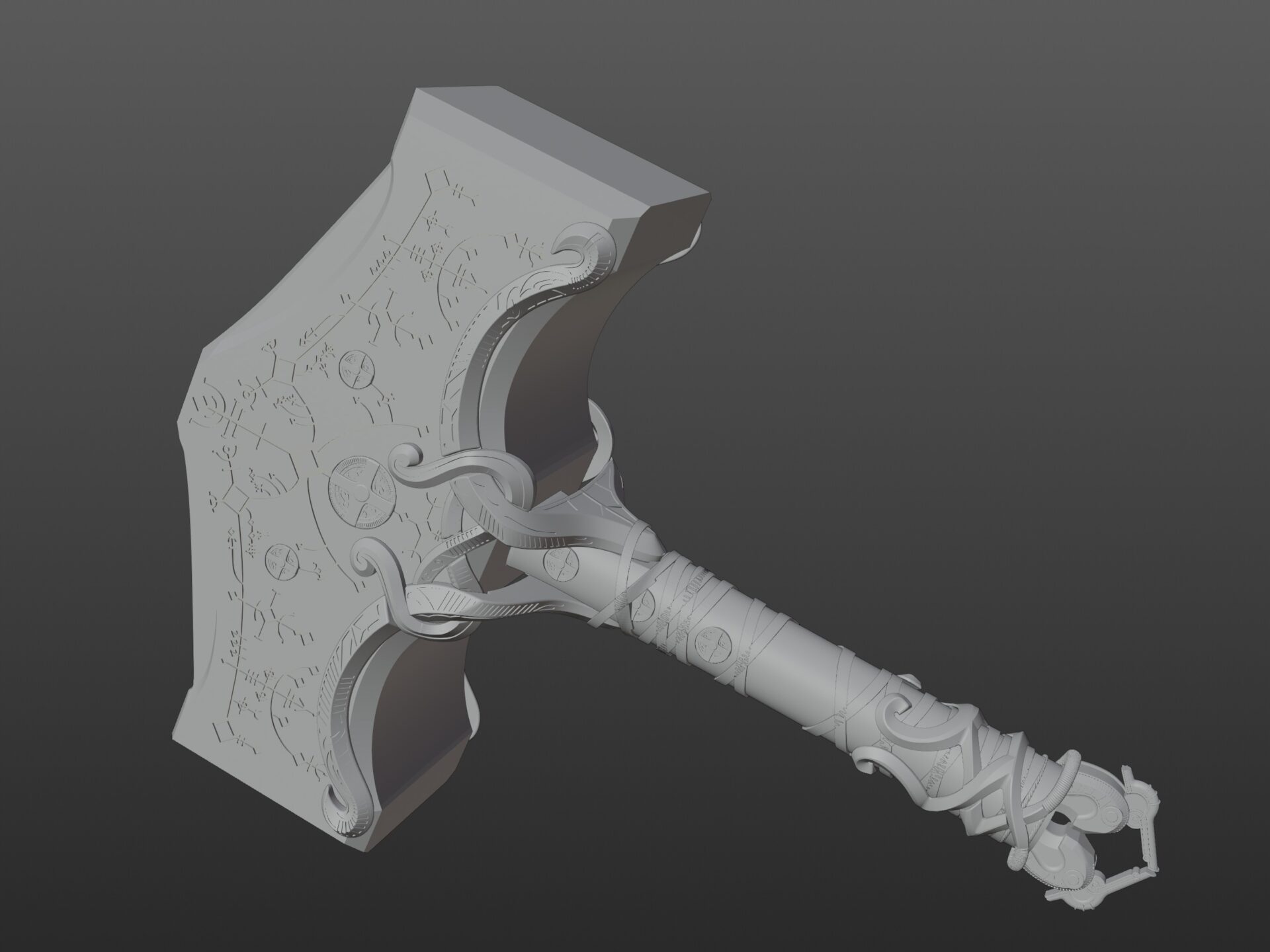 Mjolnir - Thor God of War Ragnarok 3D model 3D printable