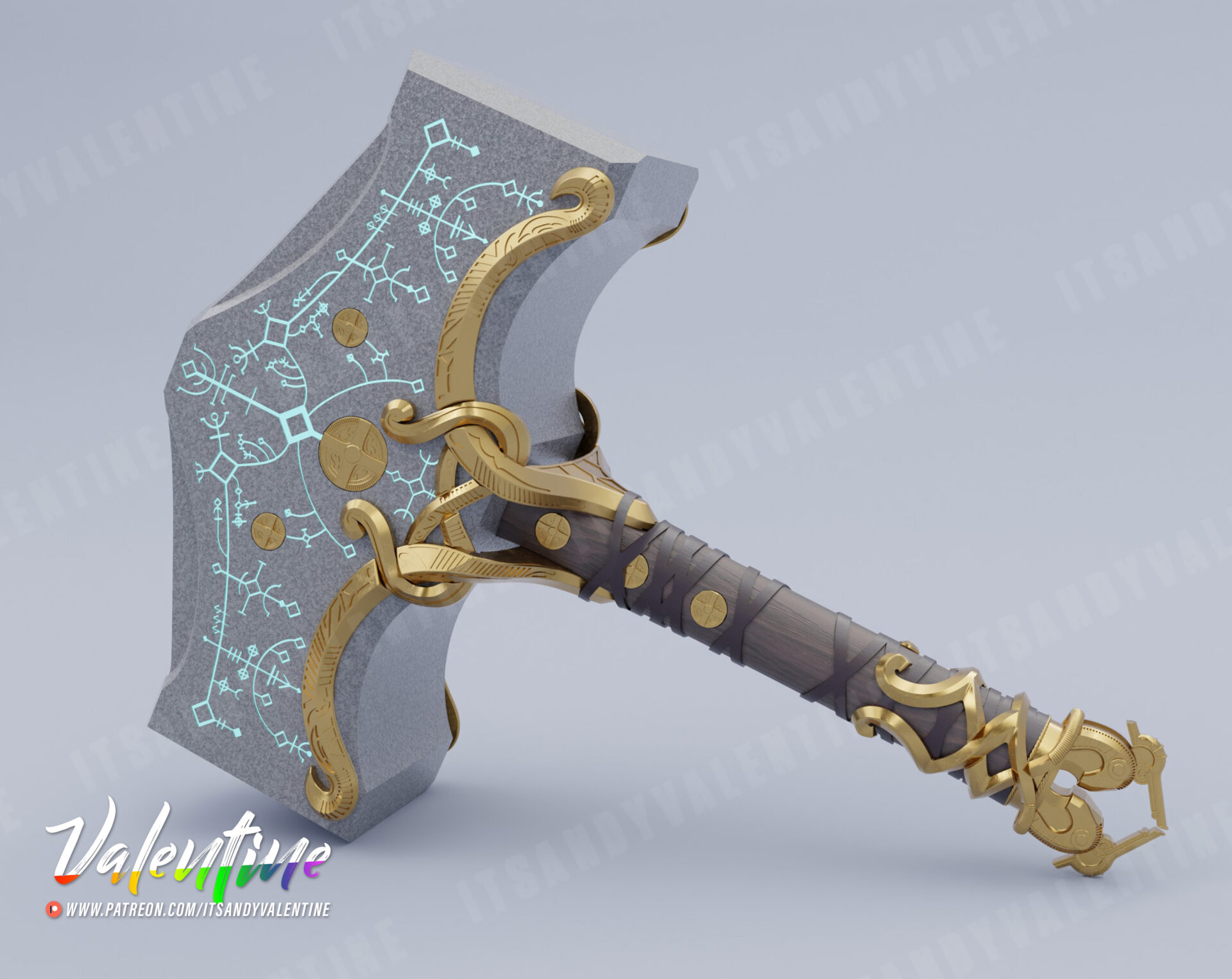 Mjölnir from The God of War (3D Printing Files)